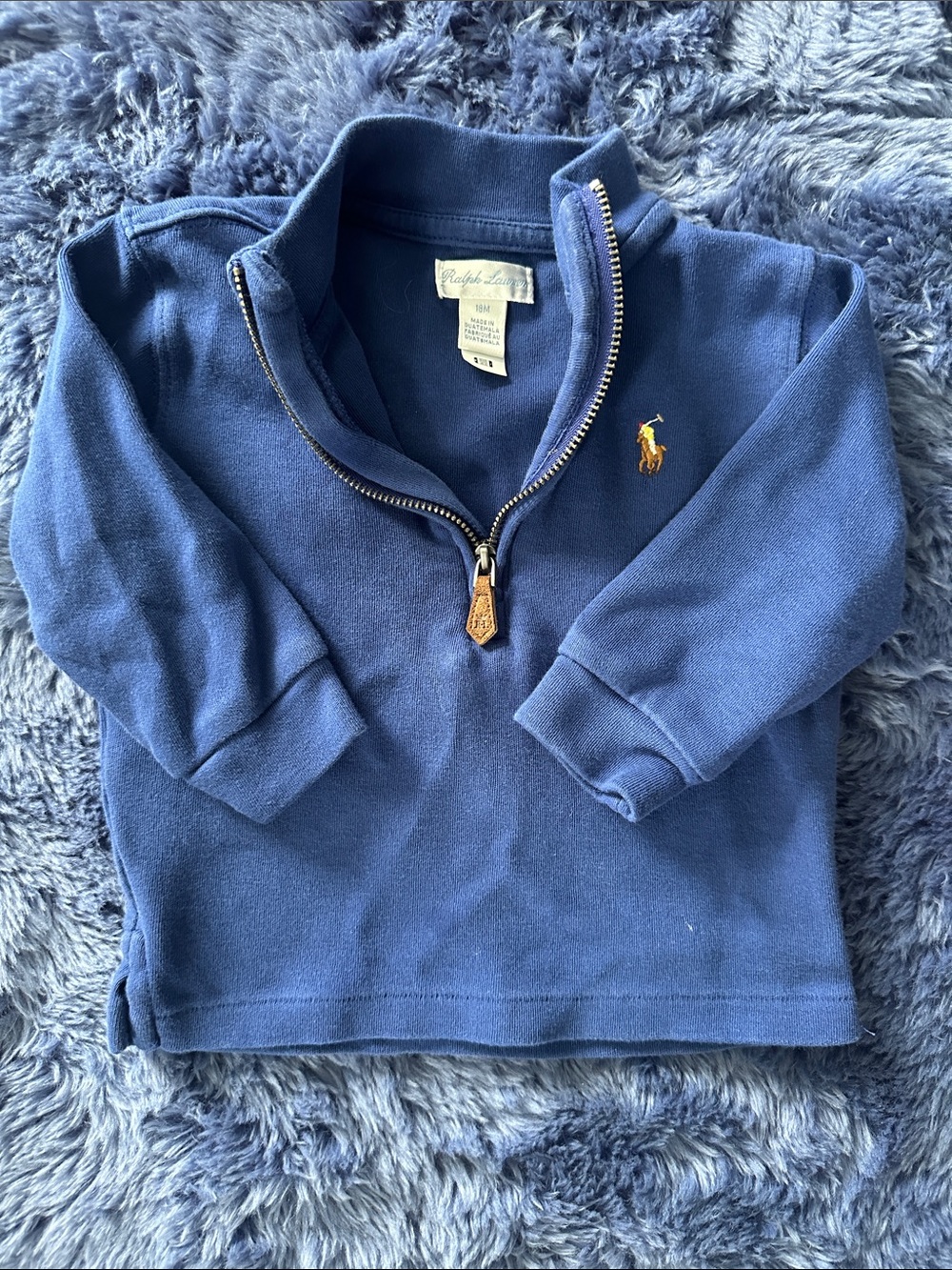 Ralph Lauren Navy Half-Zip Polo Sweatshirt - Toddler